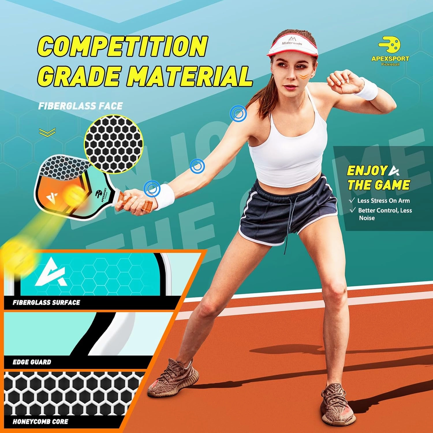 Pickleball Paddles Set of 2/4, USAPA Approved Lightweight Fiberglass Pickleball Set with 4 Pickleballs, 1 Pickleball Sling Bag, Pickleball Gifts for Women Men Beginners & Professional