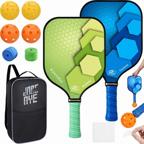 Pickleball-Paddles-Set of 4 or 2 Rackets by JoncAye, USAPA Approved Pickle-Ball Equipment with Balls, Bag, Accessories, Fiberglass Graphite Pickleball Racquet Set for Men, Women, Kids, Adults