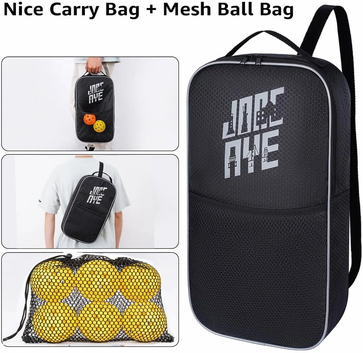 Pickleball-Paddles-Set of 4 or 2 Rackets by JoncAye, USAPA Approved Pickle-Ball Equipment with Balls, Bag, Accessories, Fiberglass Graphite Pickleball Racquet Set for Men, Women, Kids, Adults