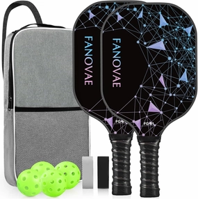 Pickleball Paddles, USAPA Approved Carbon Fiber/Fiberglass Surface Pickleball Set of 2/1 with Bag/Cover, Pickle Ball Paddle Set ​for Men Women