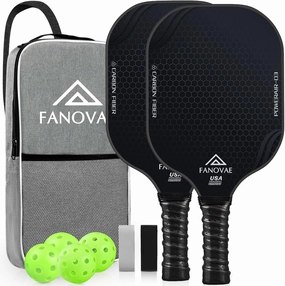 Pickleball Paddles, USAPA Approved Carbon Fiber/Fiberglass Surface Pickleball Set of 2/1 with Bag/Cover, Pickle Ball Paddle Set ​for Men Women