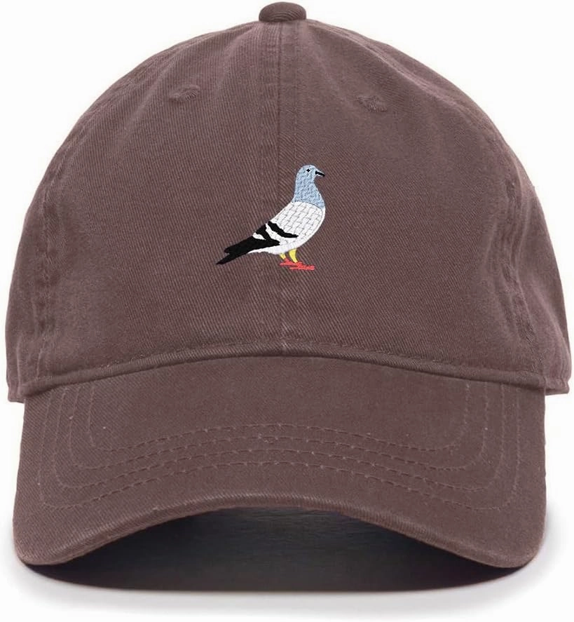 Pigeon Baseball Cap Embroidered Cotton Adjustable Dad Hat