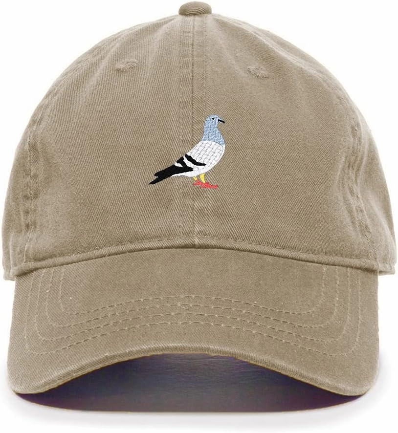 Pigeon Baseball Cap Embroidered Cotton Adjustable Dad Hat