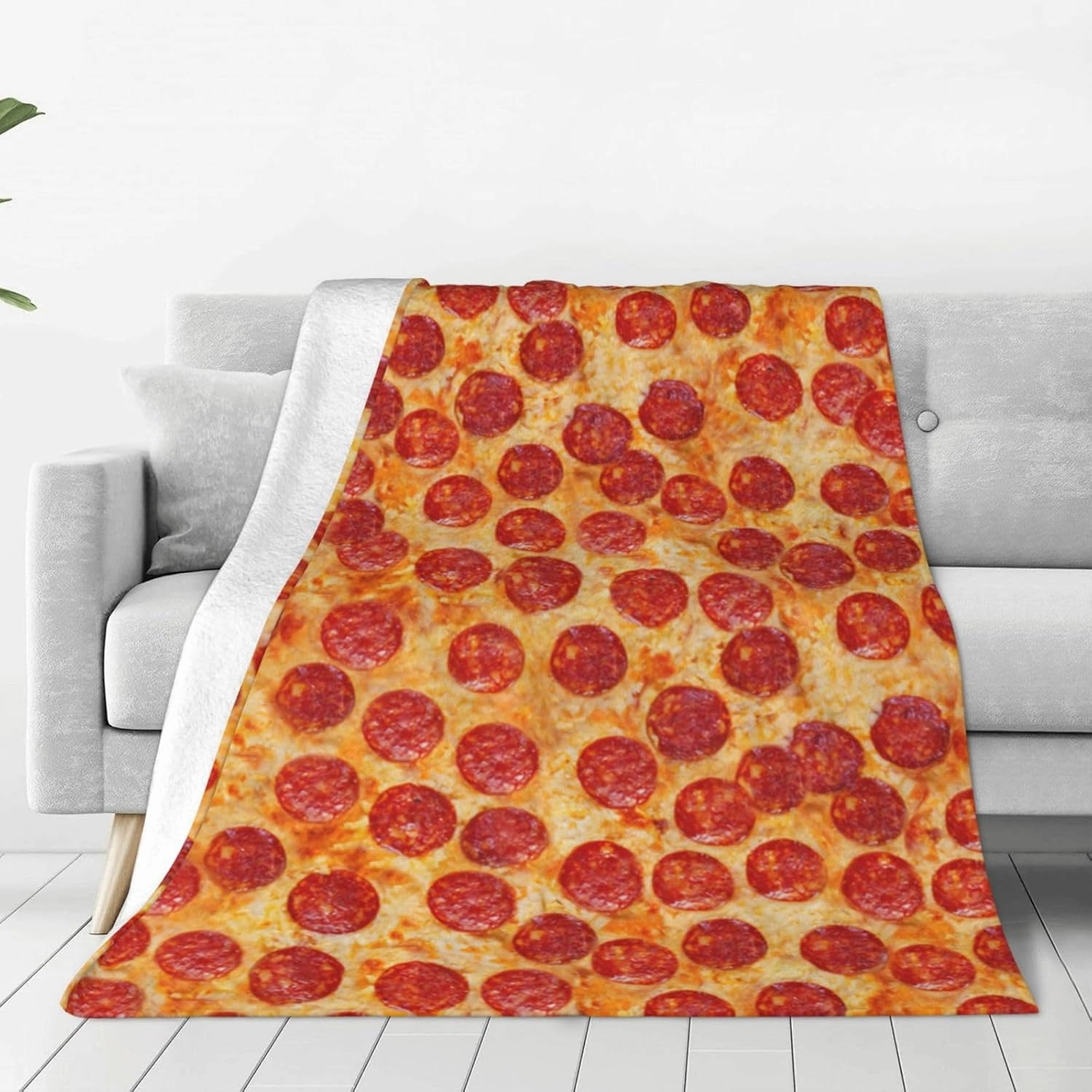 Pizza Flannel Fleece Bed Blanket Throw Blanket Lightweight Cozy Plush Blanket for Bedroom Living Rooms Sofa Couch 50"x40"
