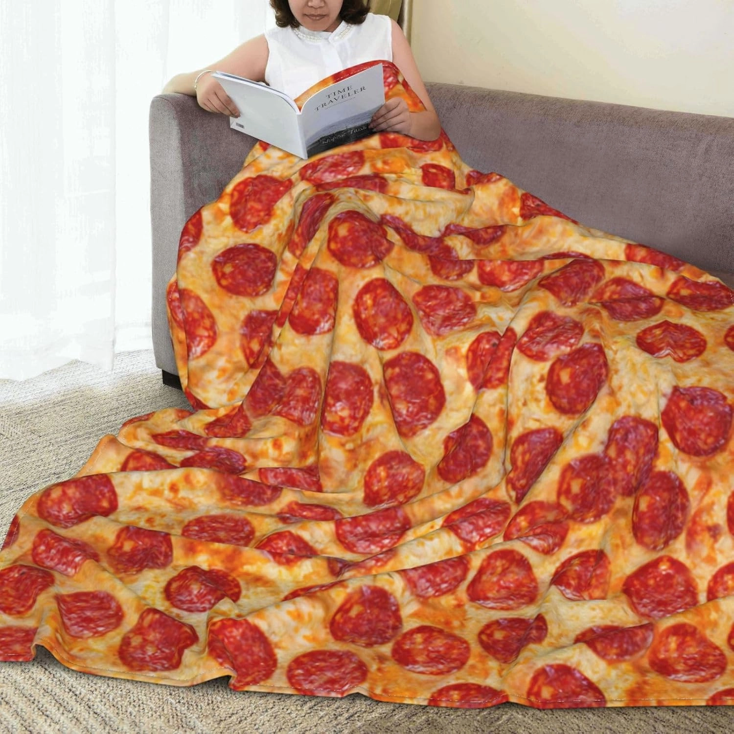 Pizza Flannel Fleece Bed Blanket Throw Blanket Lightweight Cozy Plush Blanket for Bedroom Living Rooms Sofa Couch 50"x40"