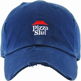 Pizza Slut Dad Vintage Baseball Cap Embroidered Cotton Adjustable Distressed Dad Hat