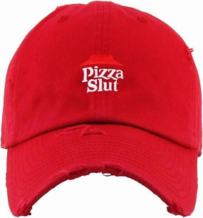 Pizza Slut Dad Vintage Baseball Cap Embroidered Cotton Adjustable Distressed Dad Hat