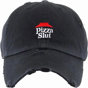 Pizza Slut Dad Vintage Baseball Cap Embroidered Cotton Adjustable Distressed Dad Hat