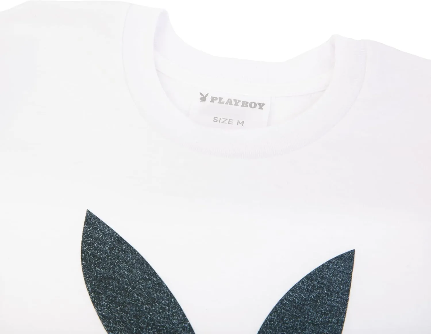 PLAYBOY Womens Soft Cotton Blend Babydoll Tee Shirt with Faux Rhinestone Print Or Glitter Sizes S-XL