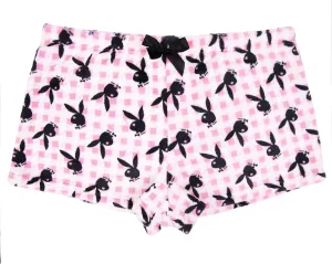 Playboy Women's Super Soft Cozy Yummy Lounge Pants Multiple Prints Sizes XXS-XL, Sherpa Short-Bunny Toss on Pink, Medium