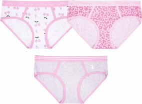 Playboy Women's Juniors Ladies Bunny Print Underwear and Sports Bra Sets in Sizes XXS-XL