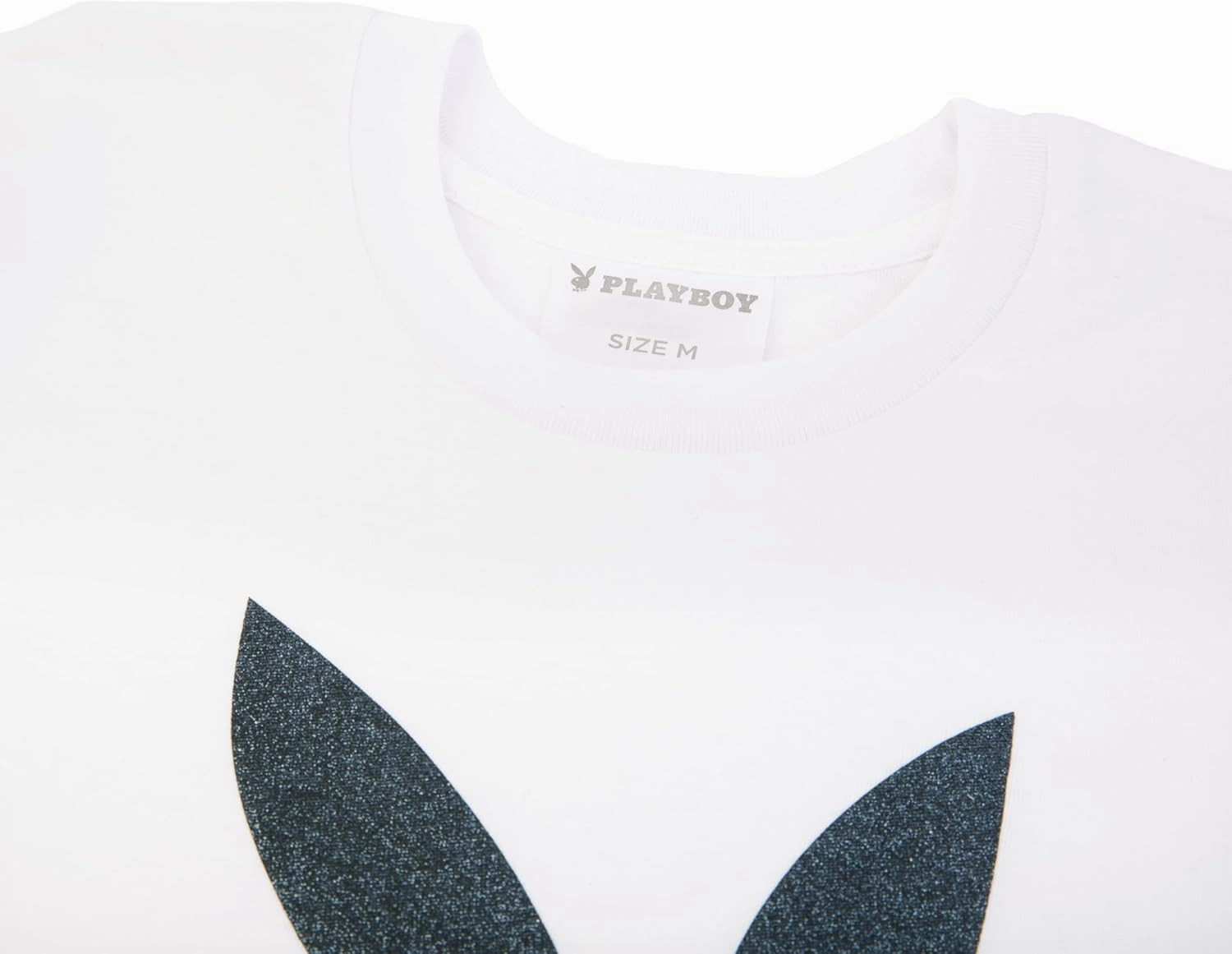 PLAYBOY Womens Soft Cotton Blend Babydoll Tee Shirt with Faux Rhinestone Print Or Glitter Sizes S-XL