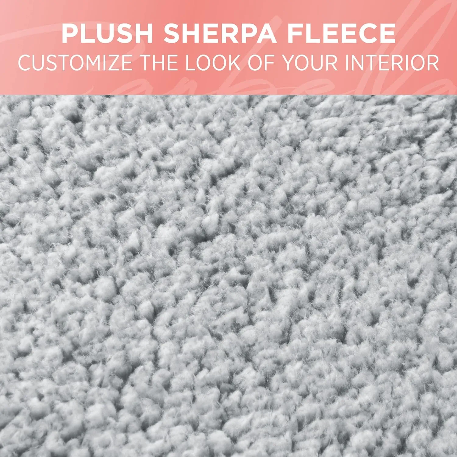 Plush Sherpa Fleece, 2 Pack Gray Seat Cover for Cars with Soft Cushioned Touch, Cute Automotive Interior Protector for Trucks Van SUV