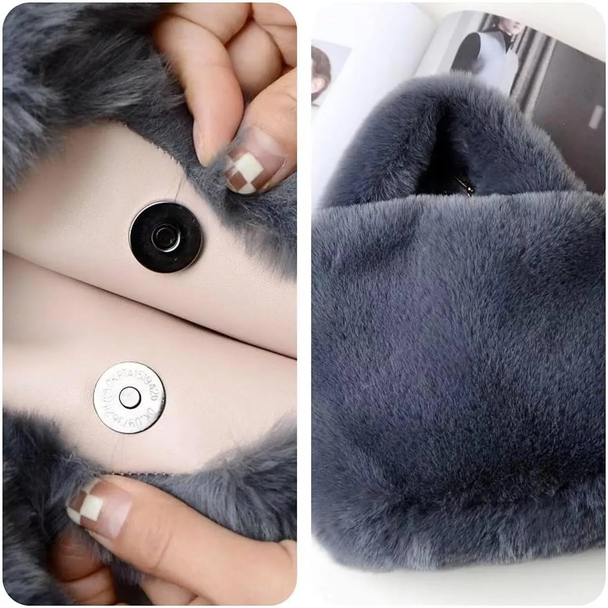 Plush Underarm Bag for Girls Furry Purse Handbags for Women Y2K Fluffy Fuzzy Shoulder Bag Tote Bag for Autumn Winter