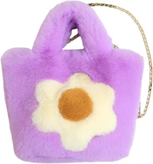 Plush Underarm Bag for Girls Furry Purse Handbags for Women Y2K Fluffy Fuzzy Shoulder Bag Tote Bag for Autumn Winter
