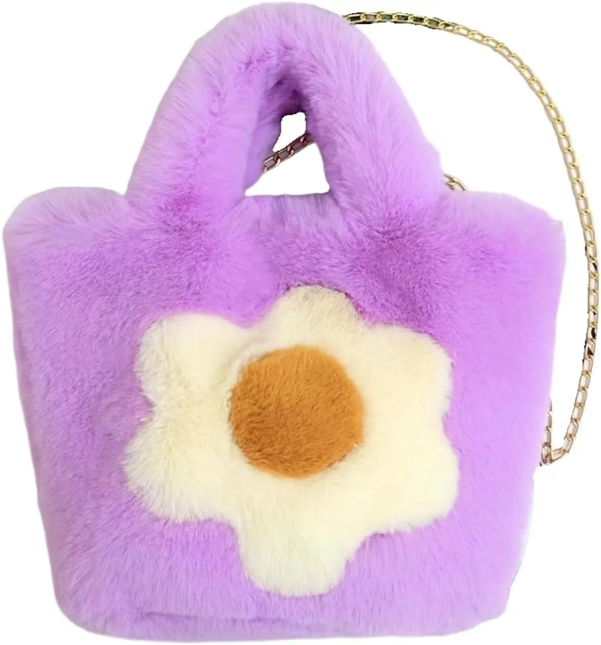 Plush Underarm Bag for Girls Furry Purse Handbags for Women Y2K Fluffy Fuzzy Shoulder Bag Tote Bag for Autumn Winter