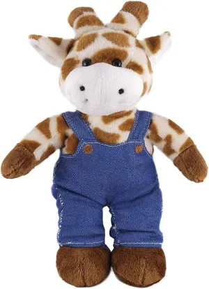 Plushland Stuffed Animal with Blue Jean Overalls Personalized Gift, Soft Coveralls Toys Great Present for Valentine Day, Graduation, Birthday,Anniversary, get Well,Christmas Home decor Office 12 Inch.