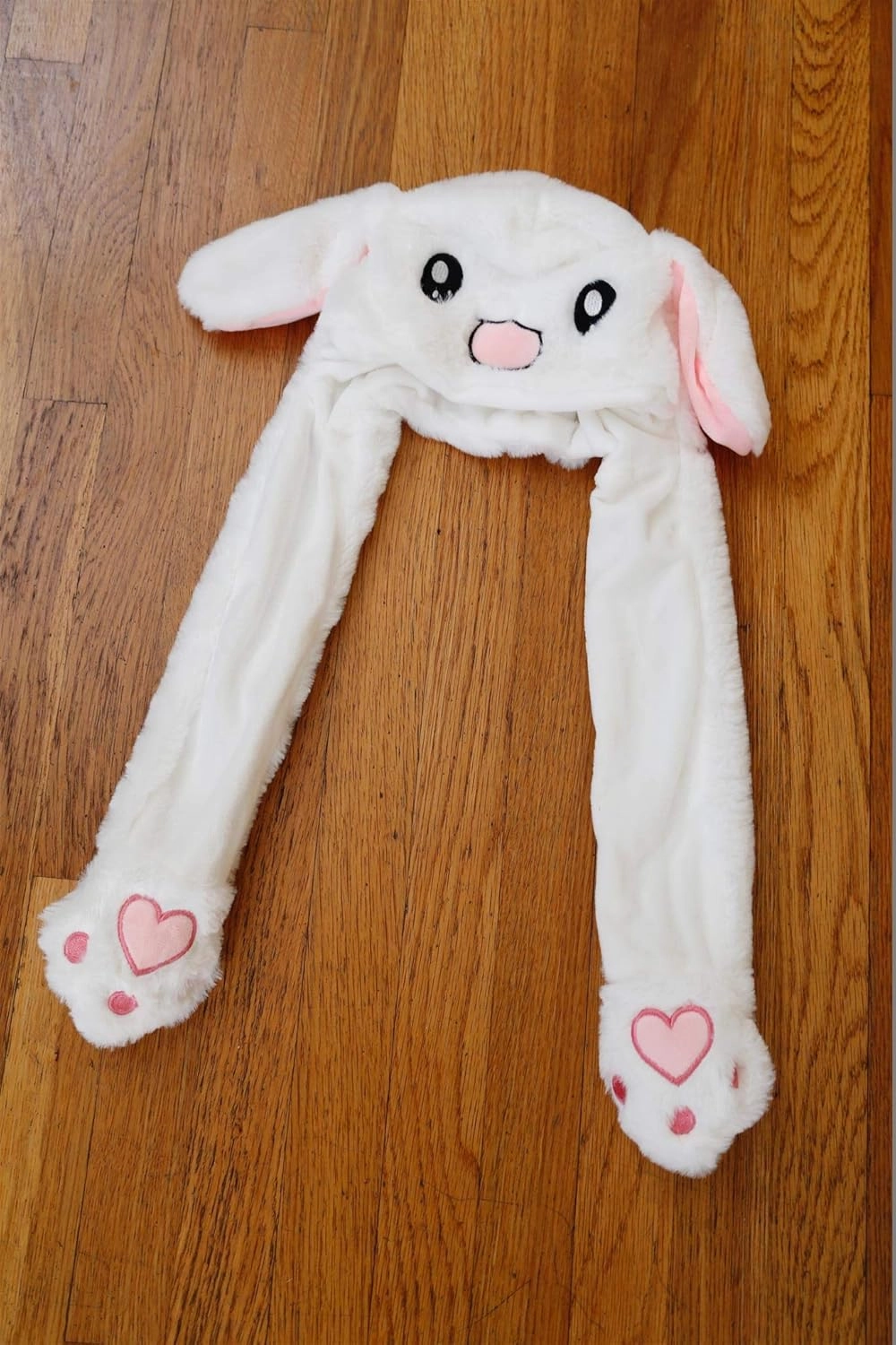 Plushland Adorable Funny Bunny Plush Hat - Squeeze Hands and Ears Shake up and Down, Gift for Kids, Girls, Boys on Halloween, Christmas, Thanksgiving Any Holiday(Easter Bunny Hat)