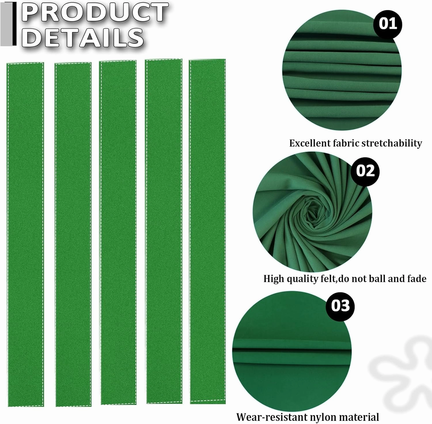 Podoy K66 Pool Table Bumpers and Felt, 8ft Professional Replacement Kit with 6 Rail Rubber Cushions, Pool Table Cloth with 6 Cloth Strips and 12 Rail Cushion Facings for Home Clubs Bars & Pro Use