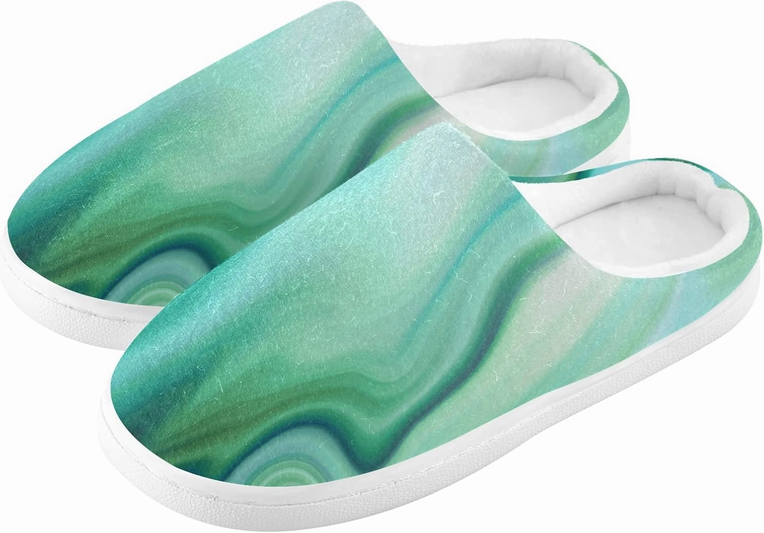 Poeticcity Unisex Memory Foam House Slippers Non-Skid Soft Warm Sole Coral Fleece Slip-on Closed Toe Hand Free Shoes for Bedroom Travel 6-17