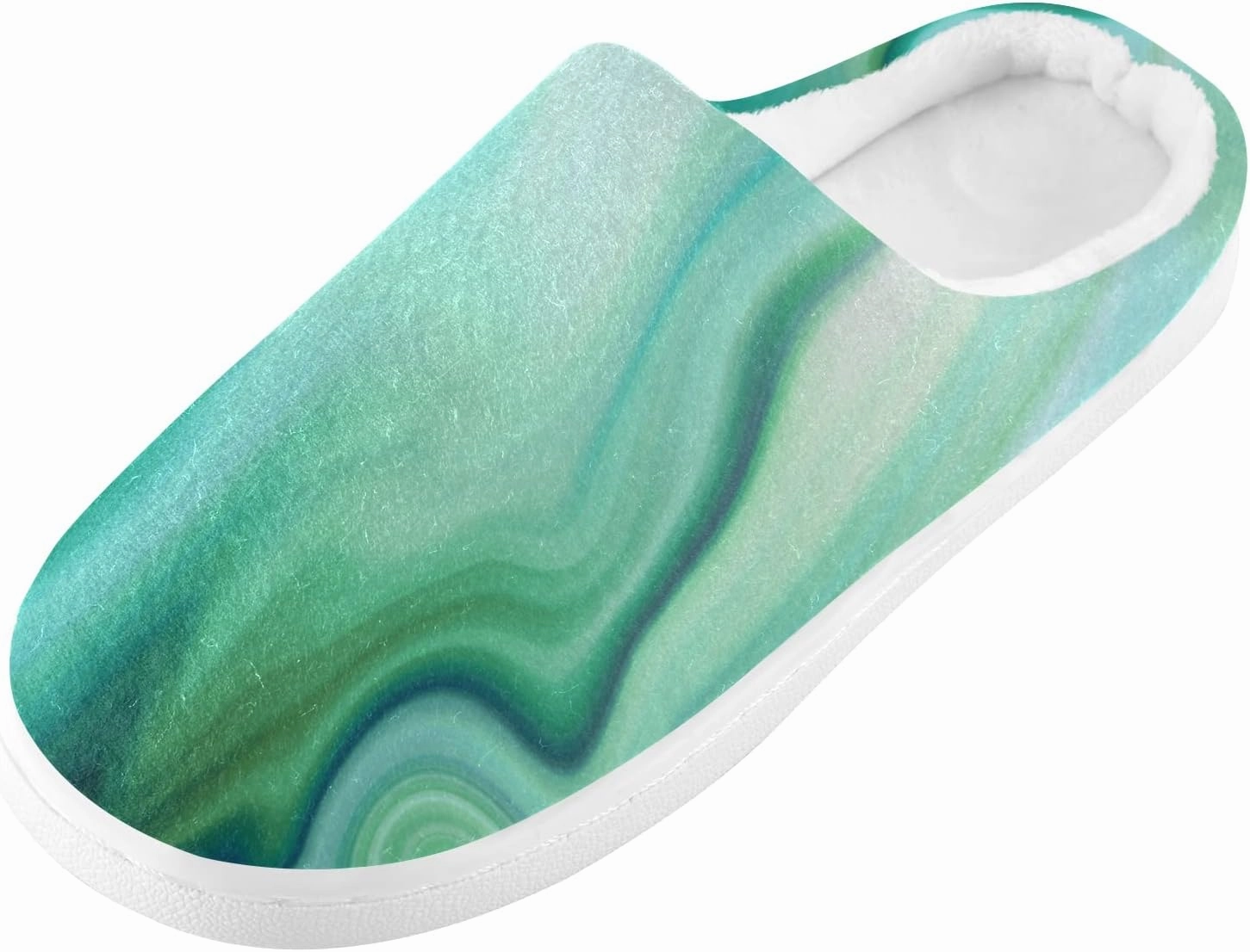 Poeticcity Unisex Memory Foam House Slippers Non-Skid Soft Warm Sole Coral Fleece Slip-on Closed Toe Hand Free Shoes for Bedroom Travel 6-17