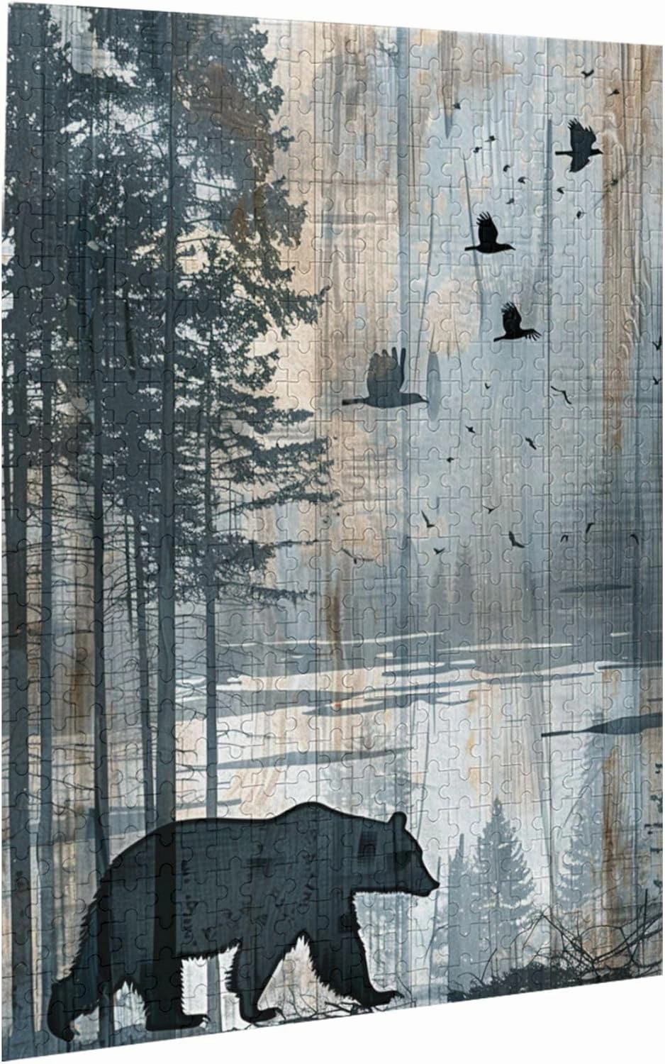 Polar Bear，500-Piece Wooden Jigsaw Puzzle for Adults, Scenery Photography，Pieces Fit Together Perfectly，Ideal for Relaxation and Family Fun，Challenging Brain Exercise，Gifts for Friend
