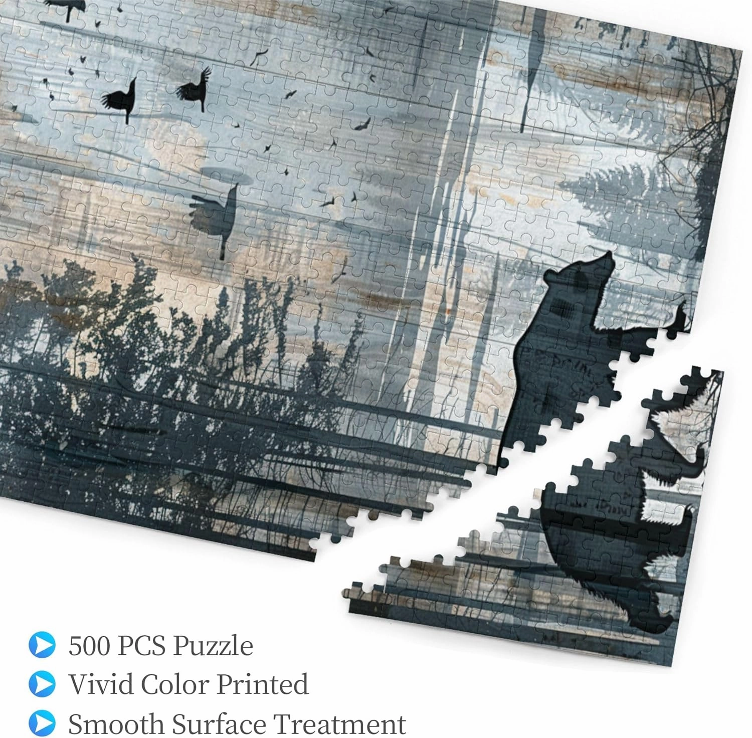 Polar Bear，500-Piece Wooden Jigsaw Puzzle for Adults, Scenery Photography，Pieces Fit Together Perfectly，Ideal for Relaxation and Family Fun，Challenging Brain Exercise，Gifts for Friend