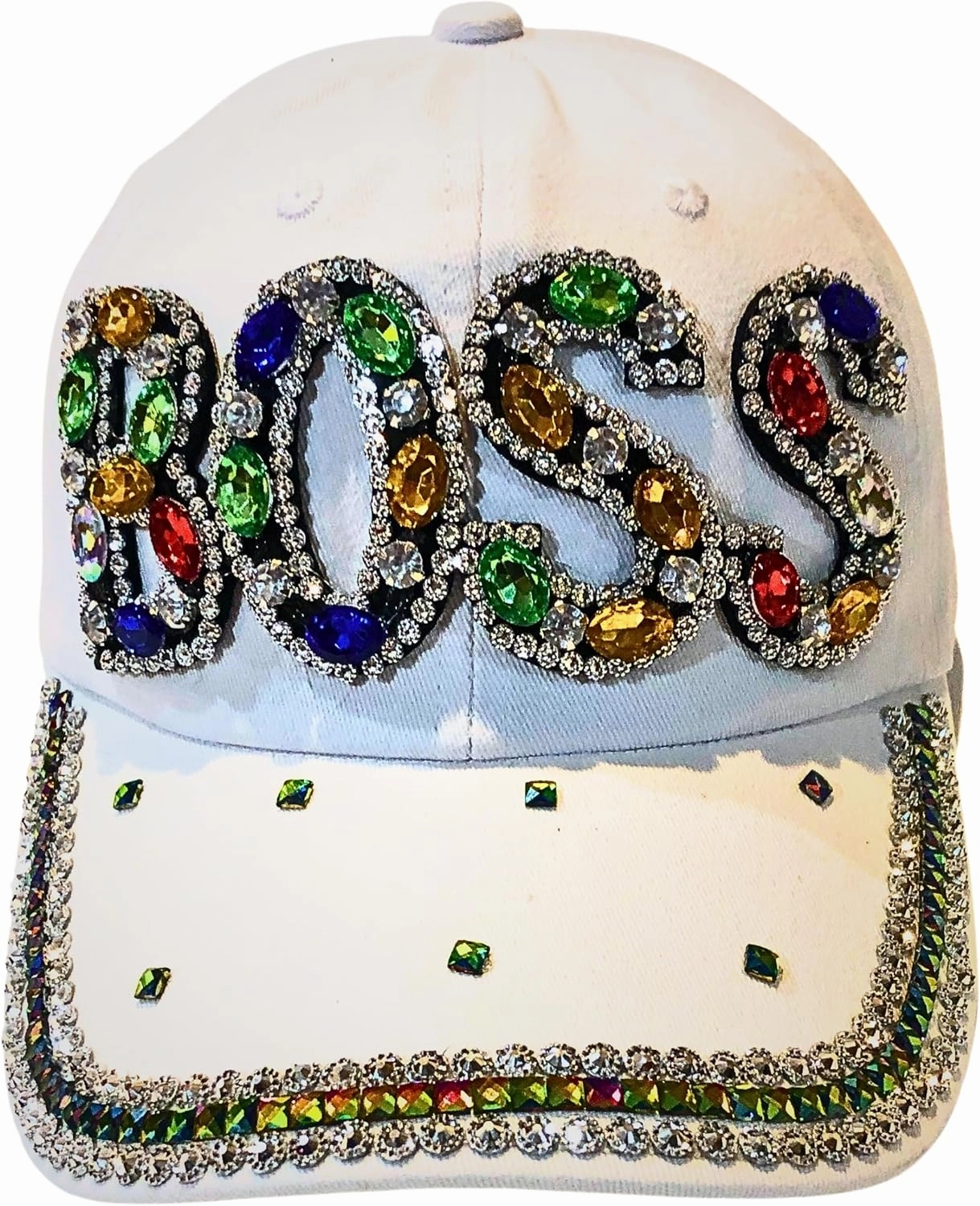 Popfizzy Bedazzled Hat for Women, Rhinestone Denim Hat, Fun Adult Bling Hats, Birthday Gifts for Women, Adjustable, One Size