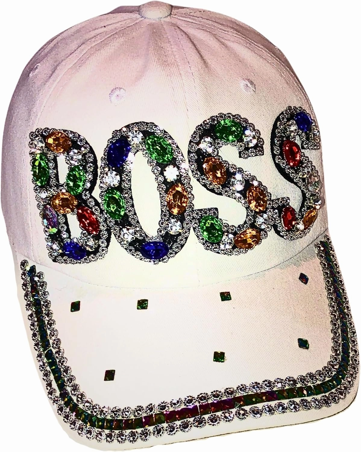 Popfizzy Bedazzled Hat for Women, Rhinestone Denim Hat, Fun Adult Bling Hats, Birthday Gifts for Women, Adjustable, One Size