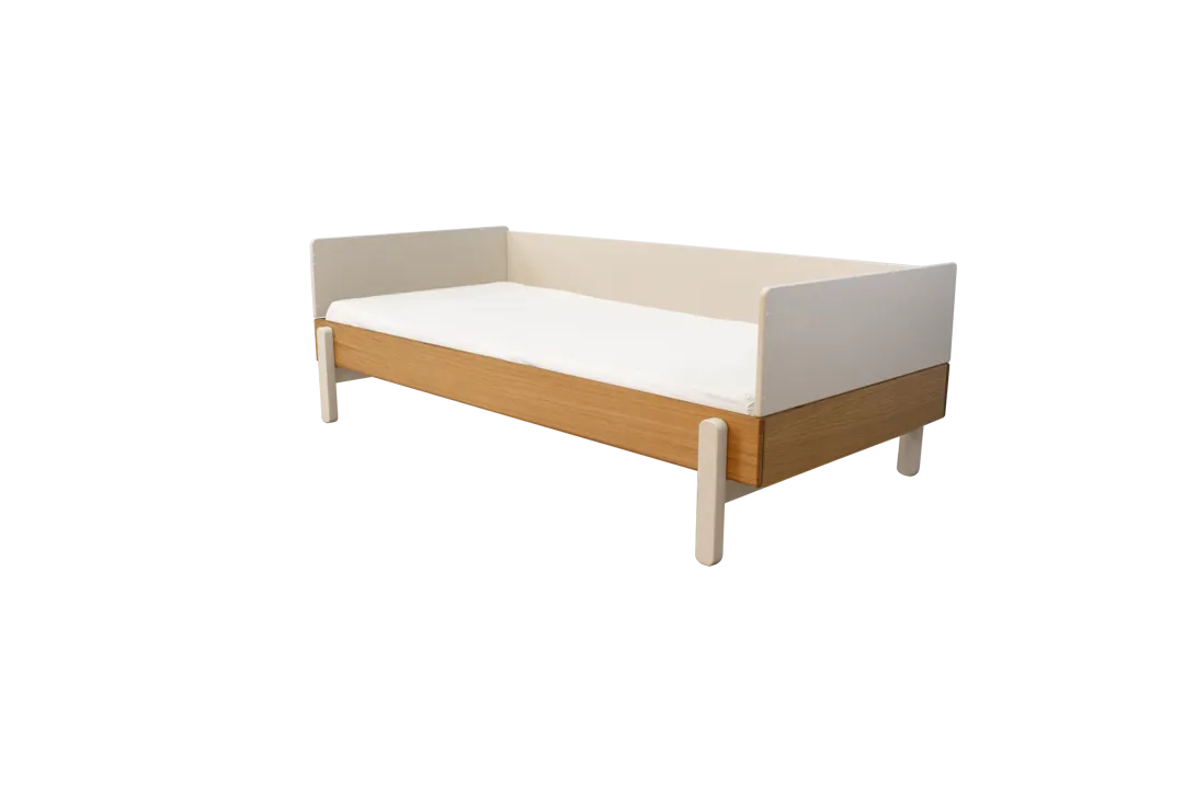 POPSICLE Single Bed, 90x200 cm, Oak/Cream