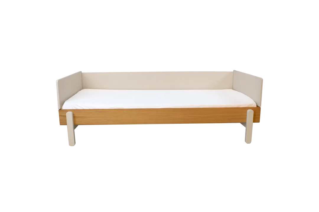 POPSICLE Single Bed, 90x200 cm, Oak/Cream