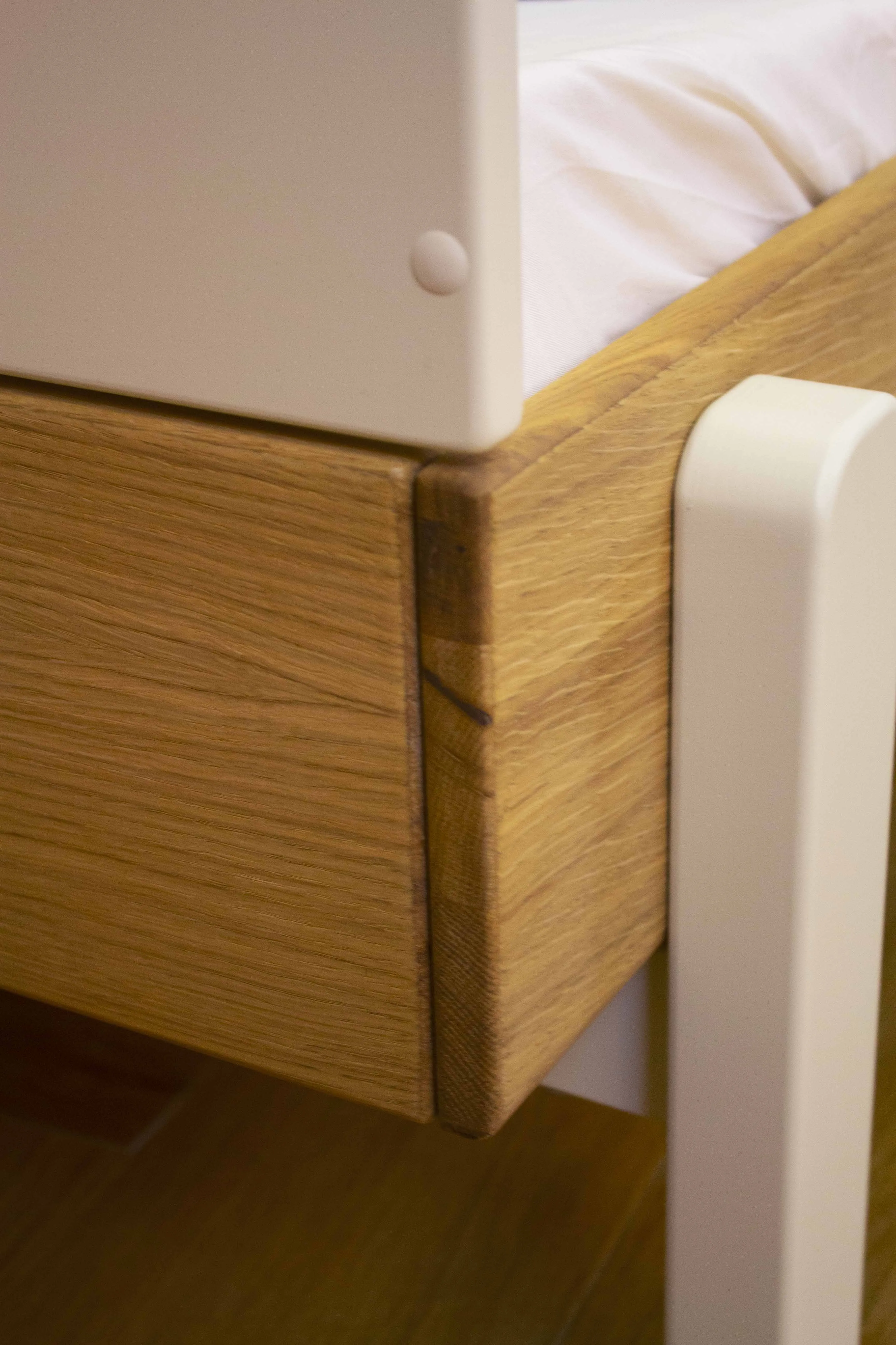 POPSICLE Single Bed, 90x200 cm, Oak/Cream
