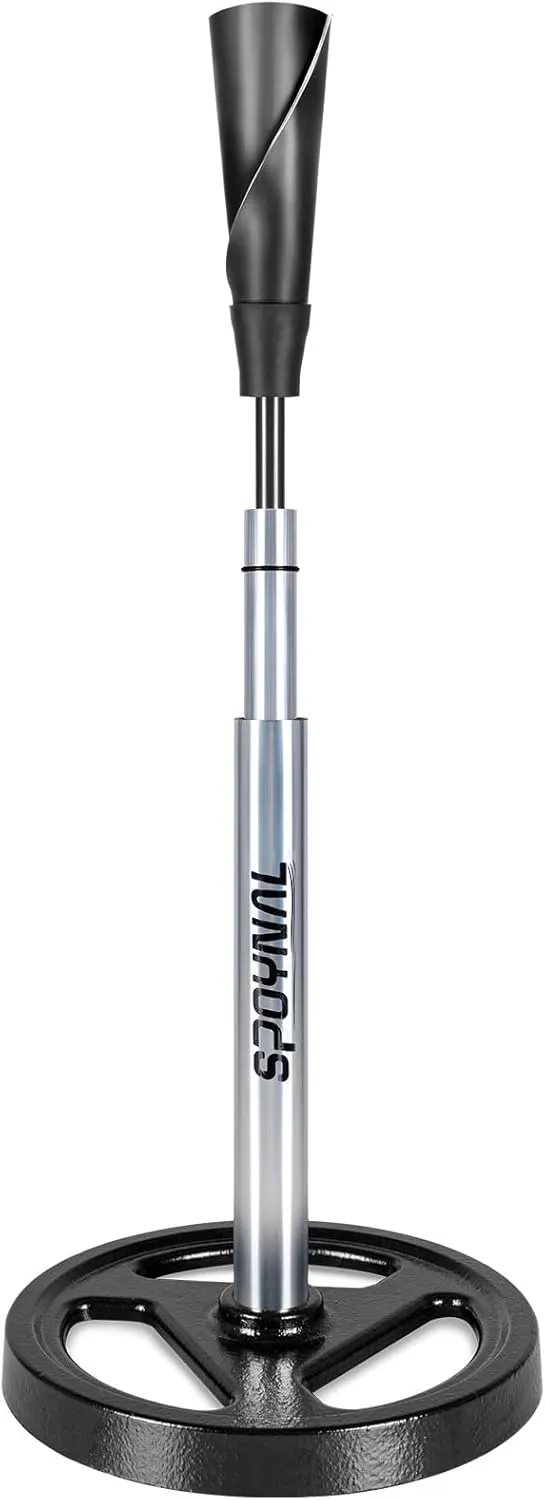 Portable Batting Tee for Baseball/Softball - Adjustable Height 24" to 46', 25" to 37", Baseball Practice Training Hand-Rolled Flexible Rubber Top & Heavy Duty Base for T-Ball, Youth & Adults