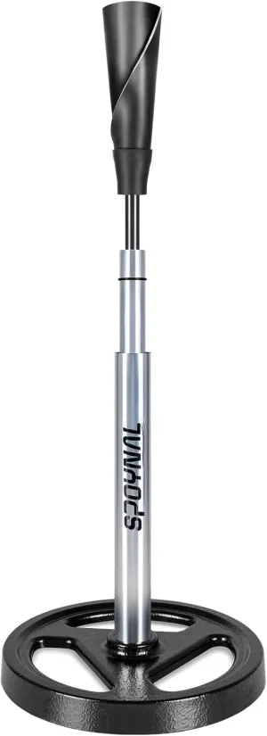 Portable Batting Tee for Baseball/Softball - Adjustable Height 24" to 46', 25" to 37", Baseball Practice Training Hand-Rolled Flexible Rubber Top & Heavy Duty Base for T-Ball, Youth & Adults