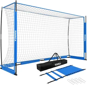 Portable Soccer Goal, Collapsible Soccer Goal Net Metal Base, Quick Setup Soccer Training Equipment with 1 Carry Bag, 1 Agility Ladder, 4 Ground Nails