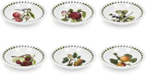 Portmeirion Pomona Collection 6.5" Bowl | Set of 6 | Assorted Fruit Motifs | Made of Fine Earthenware | Dishwasher and Microwave Safe | Made in England