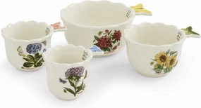 Portmeirion Botanic Garden Bouquet Measuring Cups - Set of 4 with Assorted Floral Motifs, Chip-Resistant Dolomite & Easy-to-Read Oz, Cup, Ml Measurements - Nesting Kitchen Essentials