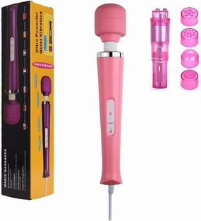 Power Massager Tool Electric Foot Neck Back Hand Leg Arm Shoulder Aches Sports Recovery for Women (Pink Big Massage and Pocket Toy)