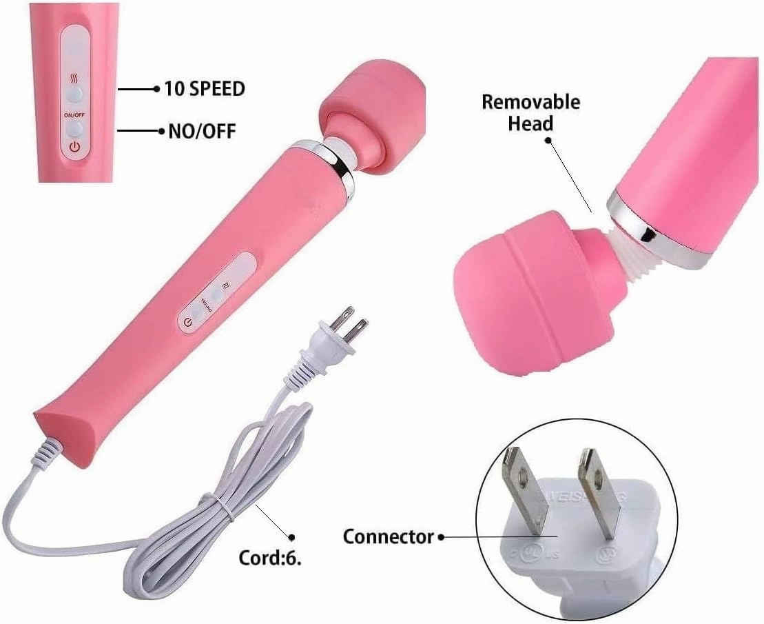 Power Massager Tool Electric Foot Neck Back Hand Leg Arm Shoulder Aches Sports Recovery for Women (Pink Big Massage and Pocket Toy)