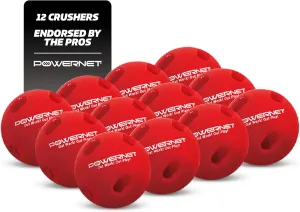 PowerNet Crusher & Micro Crusher Training Baseballs & Softballs, Baseball & Softball Hitting Trainer for Improved Speed, Power & Coordination, Batting Practice Balls 12 PK or Coach Bundle