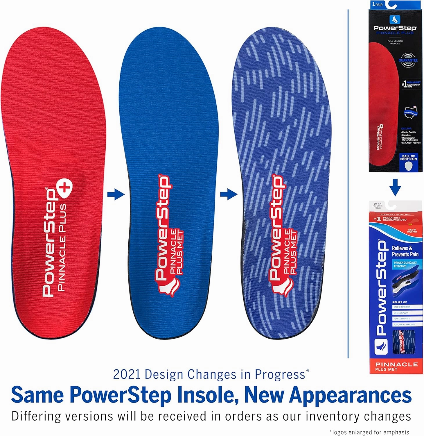 PowerStep Pinnacle Plus Ball of Foot Pain Relief Orthotics - Shoe Inserts for Metatarsalgia, Arch Support & Morton's Neuroma Pain Relief - Made in USA Insoles with Metatarsal Pad (M 10-10.5, F 12)