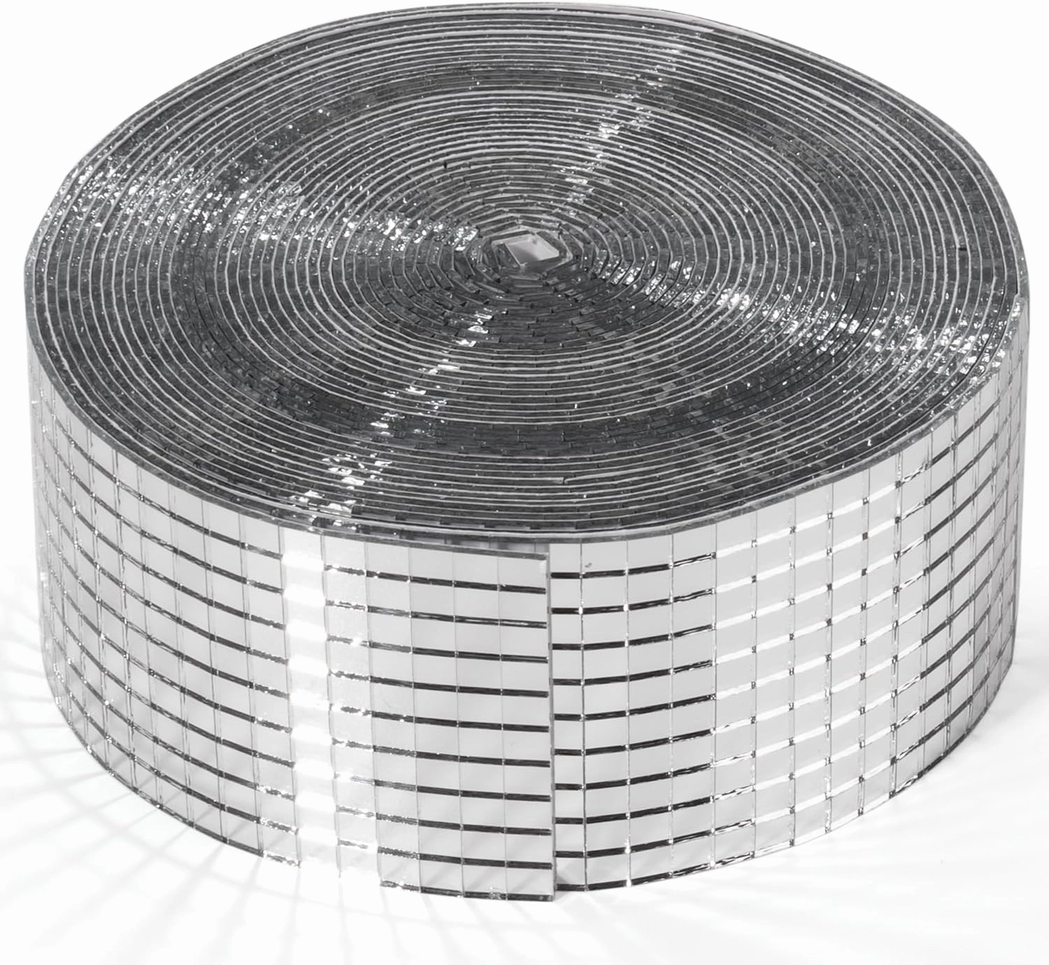 PP OPOUNT 16000 PCS Disco Ball Tiles - 1 Roll 5 x 5 mm Self-Adhesive Glass Mirror Tiles for DIY Disco Ball, Art Collage, Interior Decoration