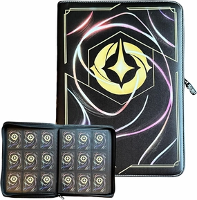 Premium Silly Bear Emporium Lorcana Card Back Themed 360 Side-Loading Pocket Binder for TCG Trading Cards | Compatible with Lorcana, Yugioh, One Piece, Pokemon, Magic (9 Pockets - Black)