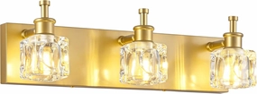 PRESDE Bathroom Vanity Lights Modern Crystal Gold 3 Light Bathroom Lights Fixtures Over Mirror Vanity Light for Bathroom(Exclude Bulb)