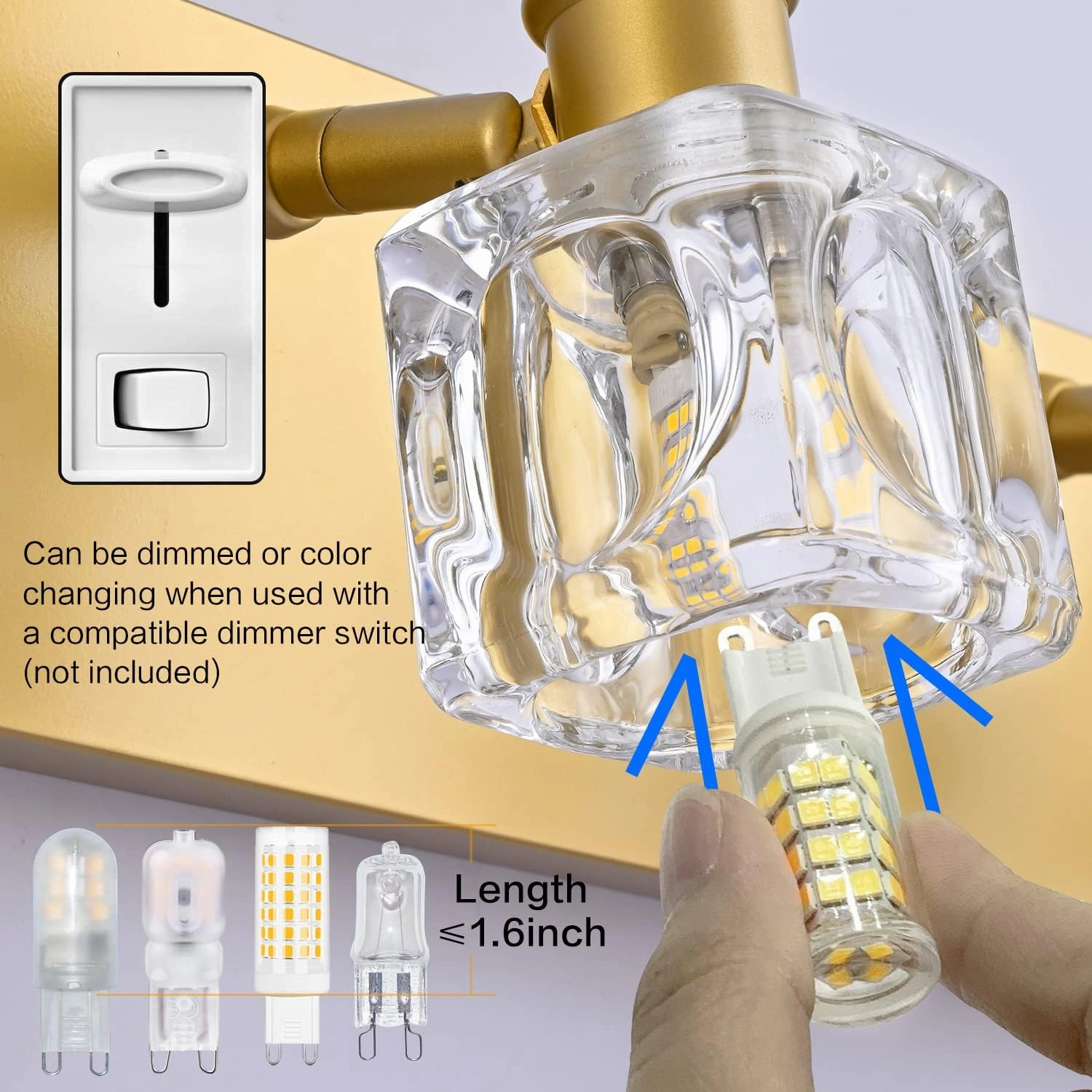 PRESDE Bathroom Vanity Lights Modern Crystal Gold 3 Light Bathroom Lights Fixtures Over Mirror Vanity Light for Bathroom(Exclude Bulb)