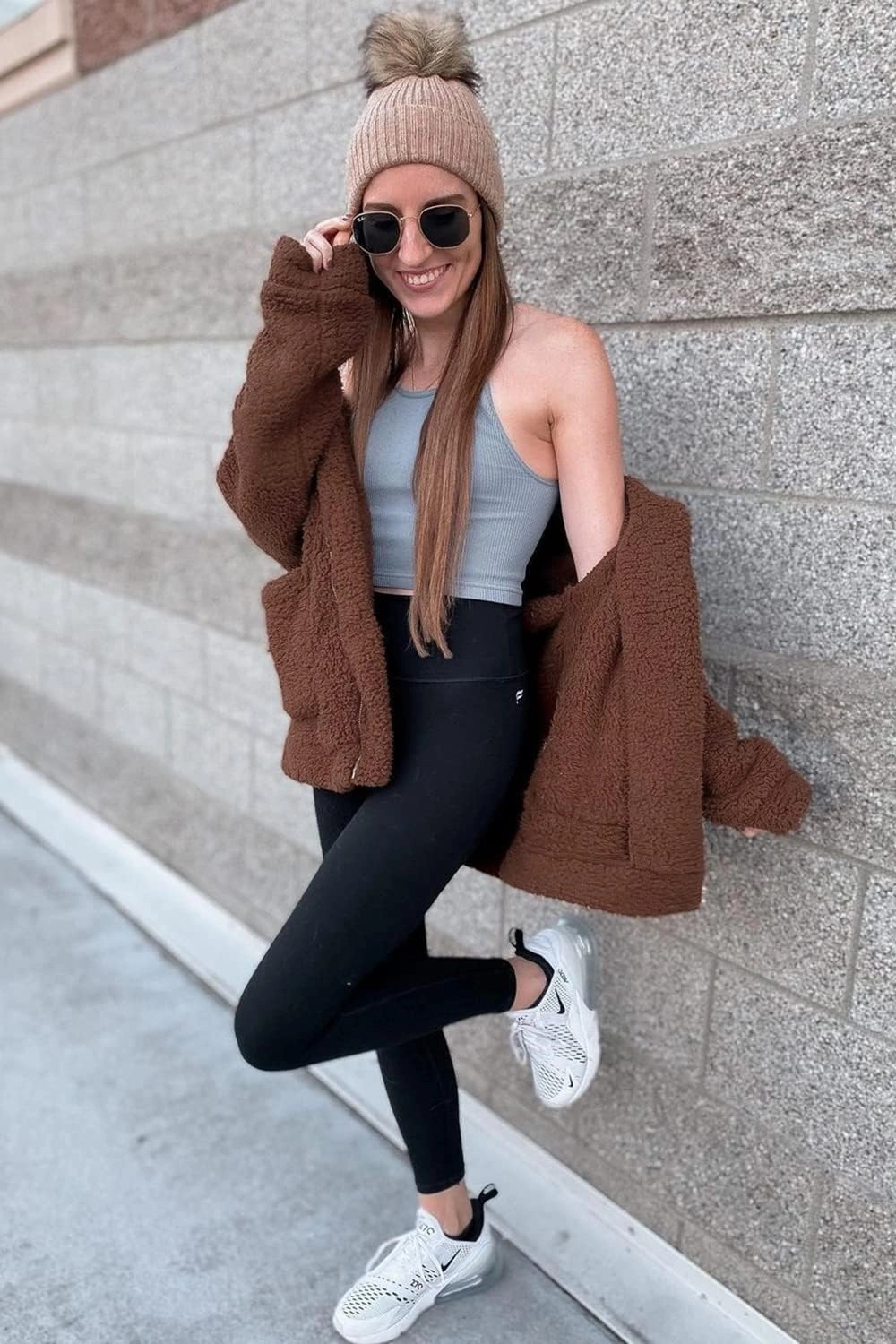 PRETTYGARDEN Women's Fashion Winter Coats Sherpa Fleece Faux Fur Shearling Oversized Trendy Jackets Warm Outerwear Clothing