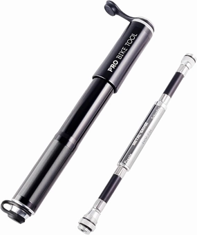 PRO BIKE TOOL Bike Pump with Gauge Fits Presta and Schrader - Accurate Inflation - Mini Bicycle Tire Pump for Road, Mountain and BMX Bikes, High Pressure 100 PSI, Includes Mount Kit