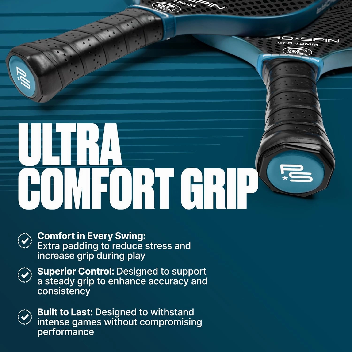 PRO SPIN Pickleball Paddle - USAPA-Approved, Graphite Carbon Pickle Ball Paddle, Zippered Cover, Comfortable Grip - Great Pickle-Ball Racket & Gift for Men, Women, Adults, Kids
