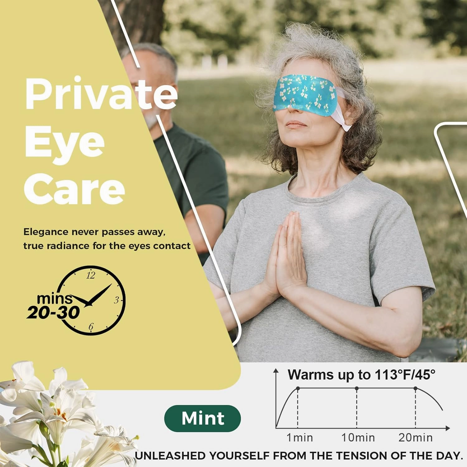 ProCIV 16-Pack Steam Eye Masks for Dry Eyes, Jasmine Warm Eye Mask for Tired Eyes, Relief Eye Fatigue & Dark Circle, Heat Sleep Eye Mask for Puffy Eyes, Disposable Eye Mask, Warm Compress for Eyes
