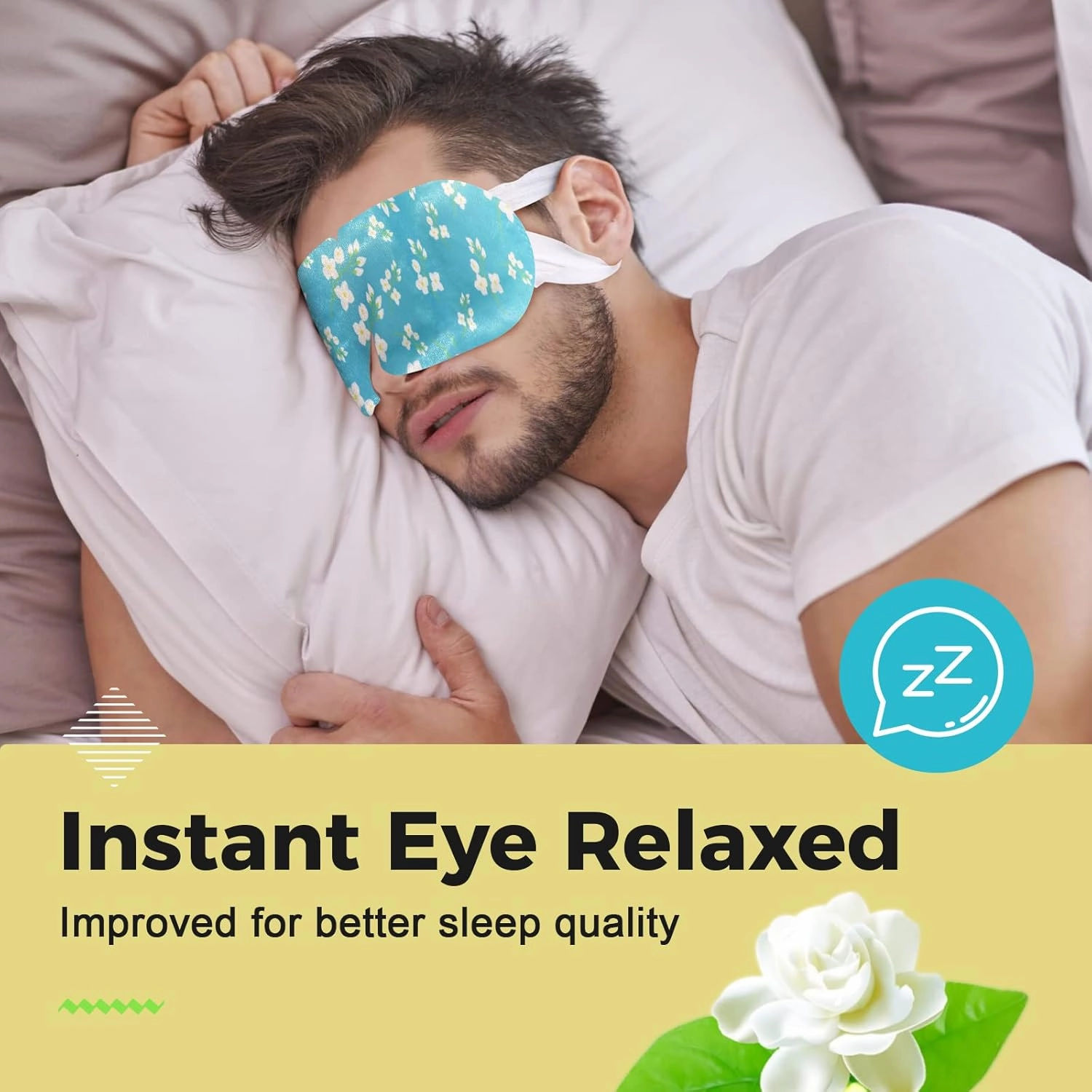 ProCIV 16-Pack Steam Eye Masks for Dry Eyes, Jasmine Warm Eye Mask for Tired Eyes, Relief Eye Fatigue & Dark Circle, Heat Sleep Eye Mask for Puffy Eyes, Disposable Eye Mask, Warm Compress for Eyes